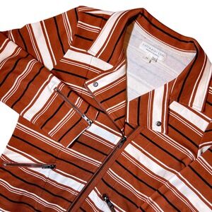 Saltwater LUXE Scout Striped Moto Jacket Asymmetrical‎ Full Zip MSRP $154 Medium